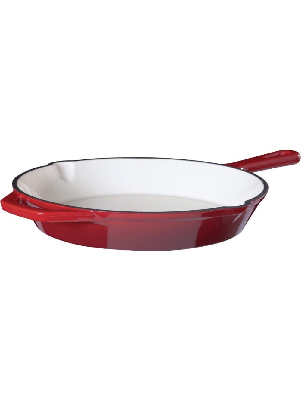 10-Inch Enameled Cast Iron Skillet Fry Pan - Vibrant Red, Durable Cookware